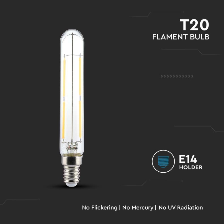 LED Žiarovka FILAMENT T20 E14/4W/230V 3000K