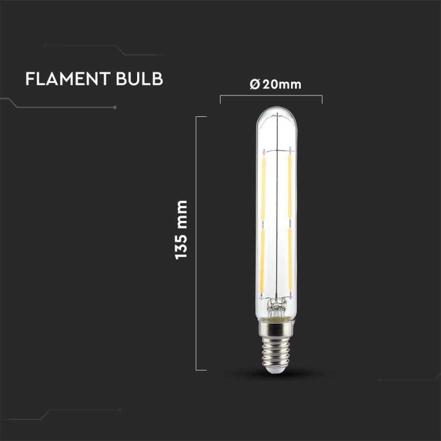 LED Žiarovka FILAMENT T20 E14/4W/230V 3000K