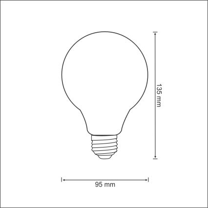 LED Žiarovka FILAMENT VINTAGE G95 E27/4W/230V 2000K