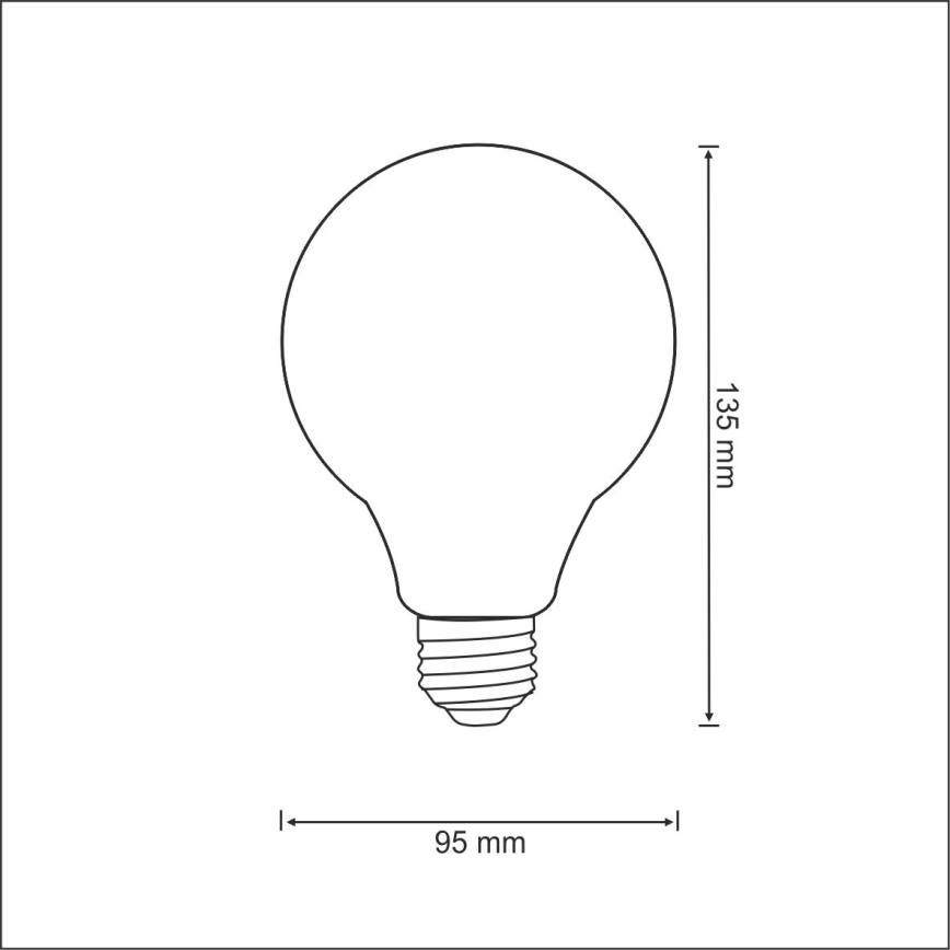 LED Žiarovka FILAMENT VINTAGE G95 E27/4W/230V 2000K