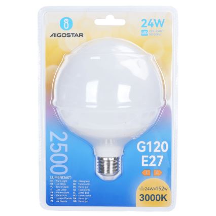 LED žiarovka G120 E27/24W/230V 3000K - Aigostar