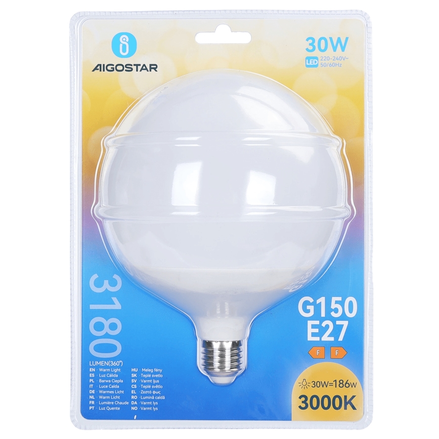 LED žiarovka G150 E27/30W/230V 3000K - Aigostar
