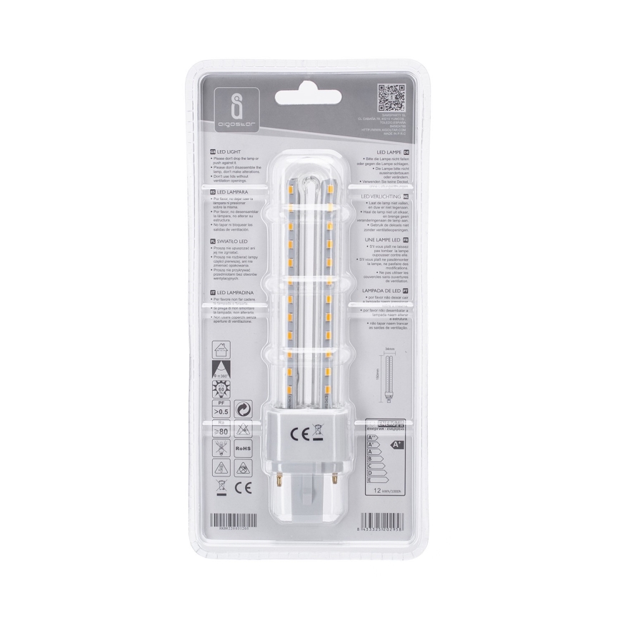 LED Žiarovka G24D-3/12W/230V 3000K - Aigostar