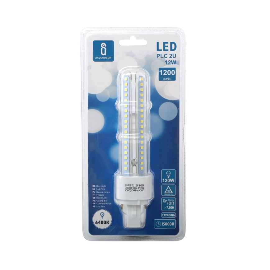 LED Žiarovka G24D-3/12W/230V 6500K - Aigostar