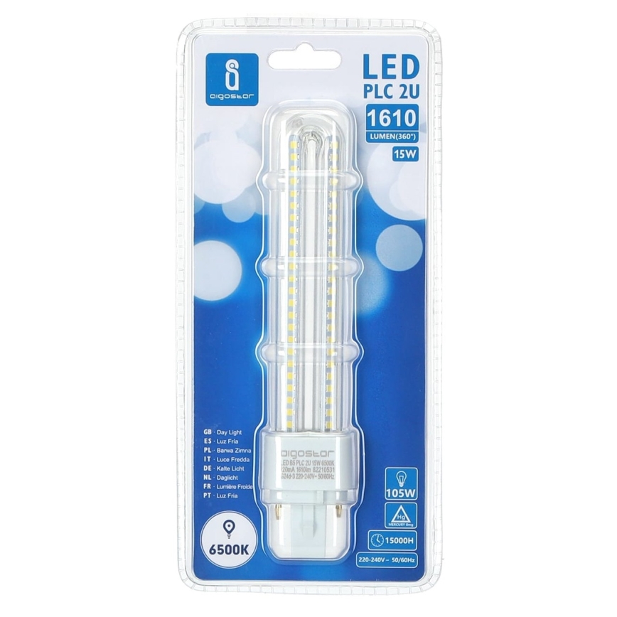 LED Žiarovka G24D-3/15W/230V 6500K - Aigostar