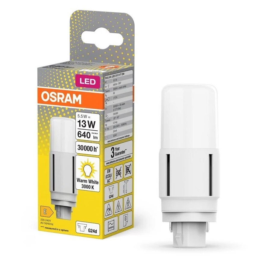 LED Žiarovka G24d/5,5W/230V 3000K - Osram