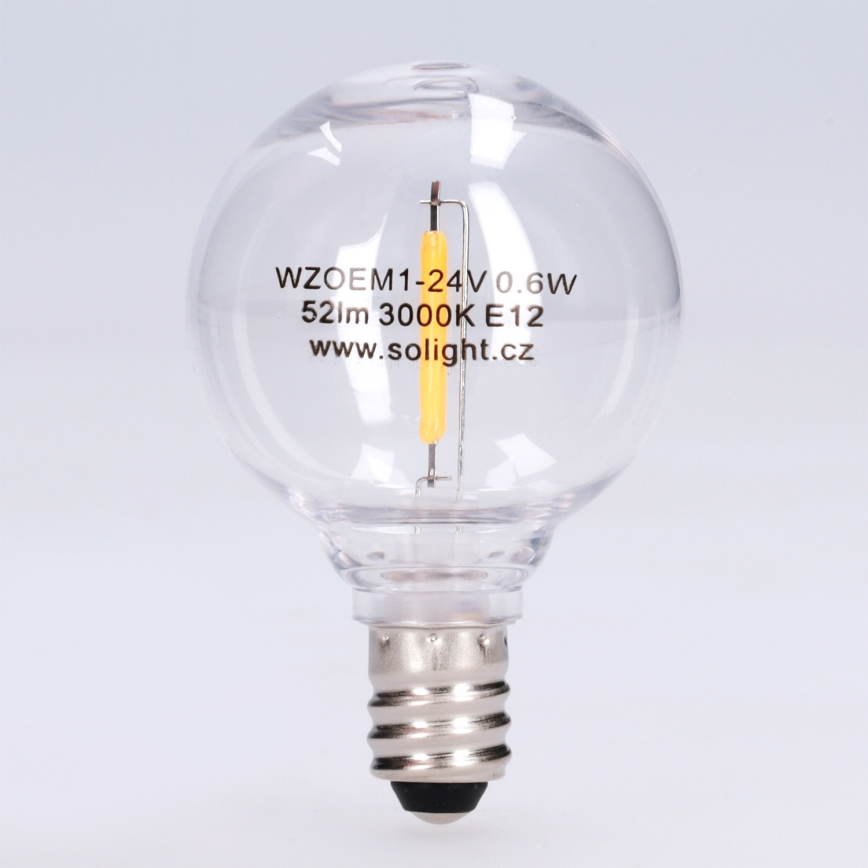 LED žiarovka G40 E12/0,6W/24V 3000K - Brilagi