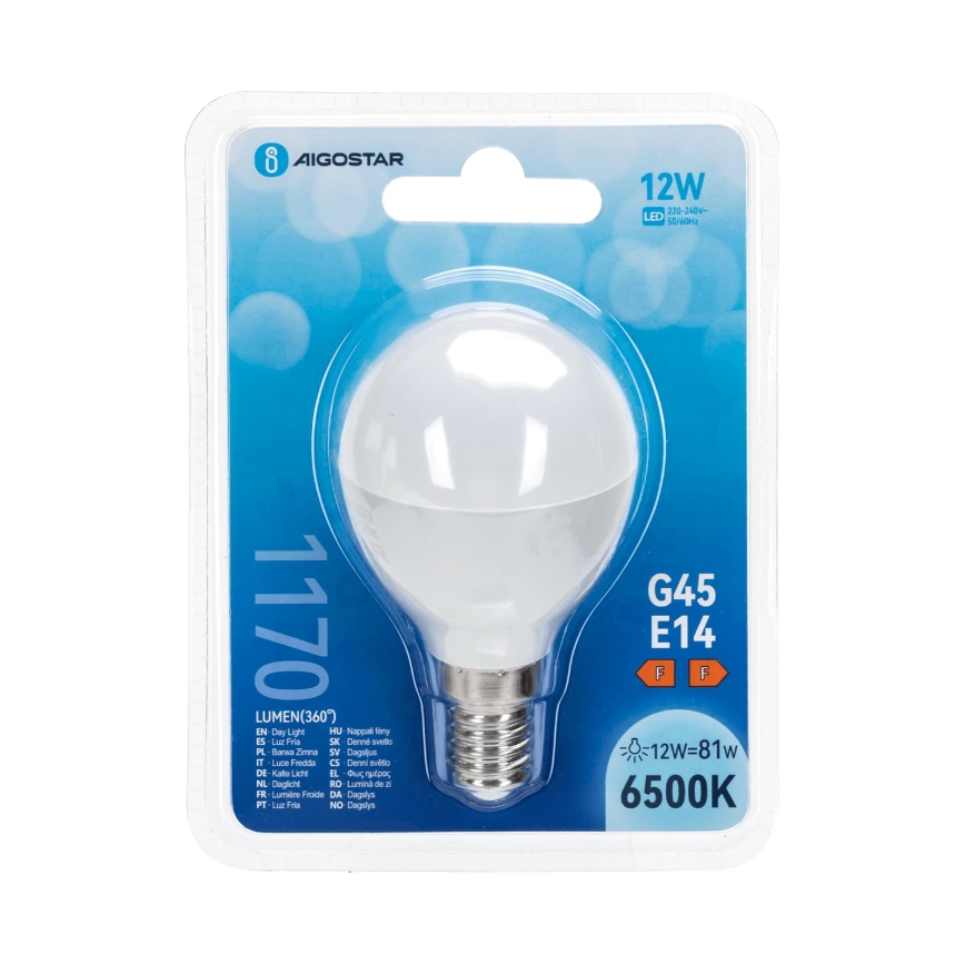 LED žiarovka G45 E14/12W/230V 6500K - Aigostar