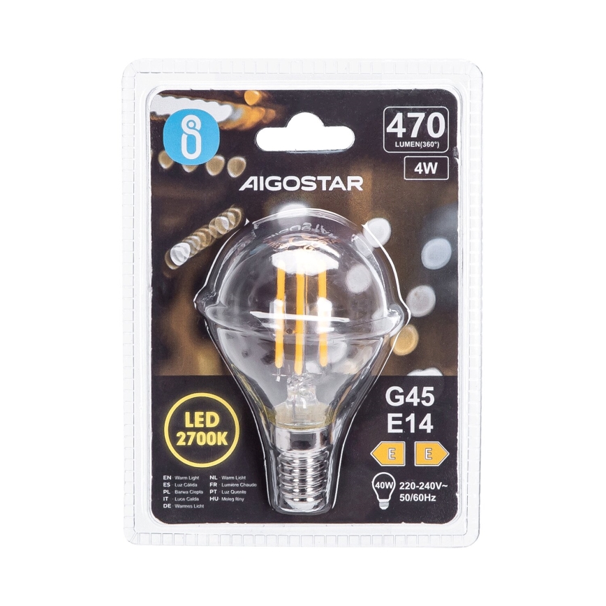 LED Žiarovka G45 E14/4W/230V 2700K - Aigostar