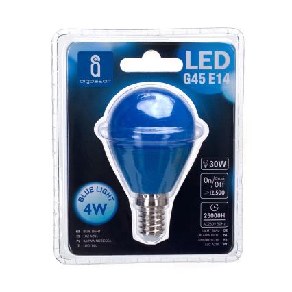 LED Žiarovka G45 E14/4W/230V modrá - Aigostar