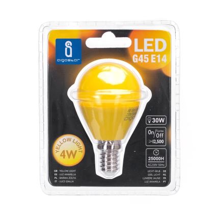 LED Žiarovka G45 E14/4W/230V žltá - Aigostar