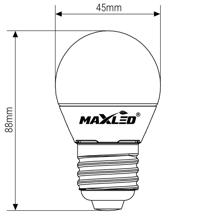 LED Žiarovka G45 E27/8W/230V 4000K