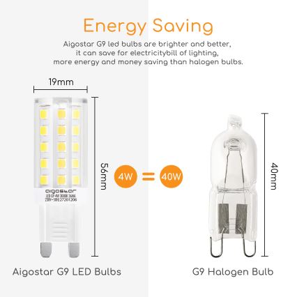 LED Žiarovka G9/4W/230V 3000K - Aigostar