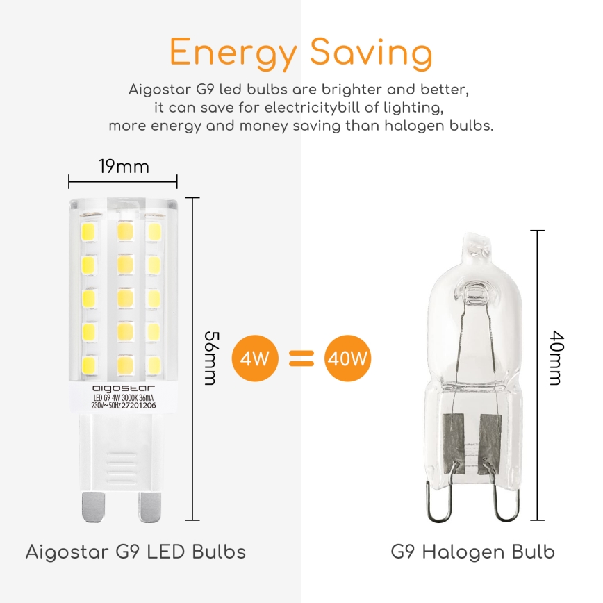 LED Žiarovka G9/4W/230V 3000K - Aigostar