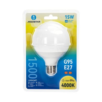 LED Žiarovka G95 E27/15W/230V 4000K - Aigostar