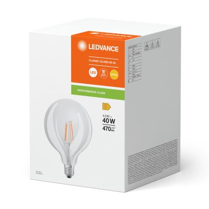 LED žiarovka GLOBE CLASSIC FILAMENT G125 E27/4W/230V 2700K - Ledvance