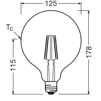 LED žiarovka GLOBE CLASSIC FILAMENT G125 E27/4W/230V 2700K - Ledvance