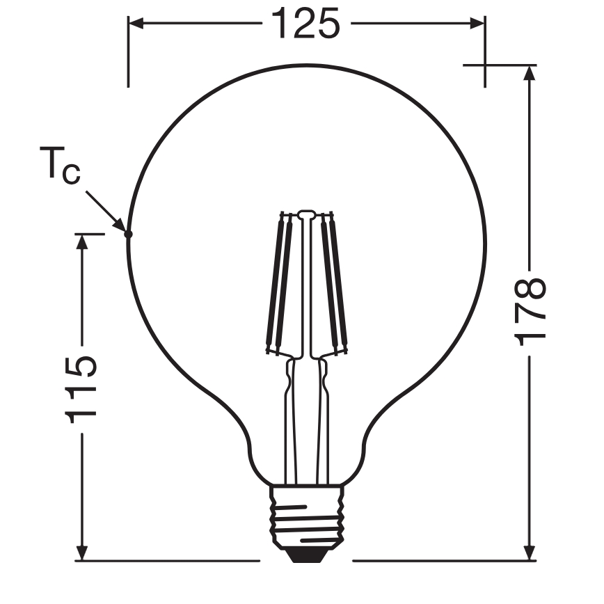 LED žiarovka GLOBE CLASSIC FILAMENT G125 E27/4W/230V 2700K - Ledvance
