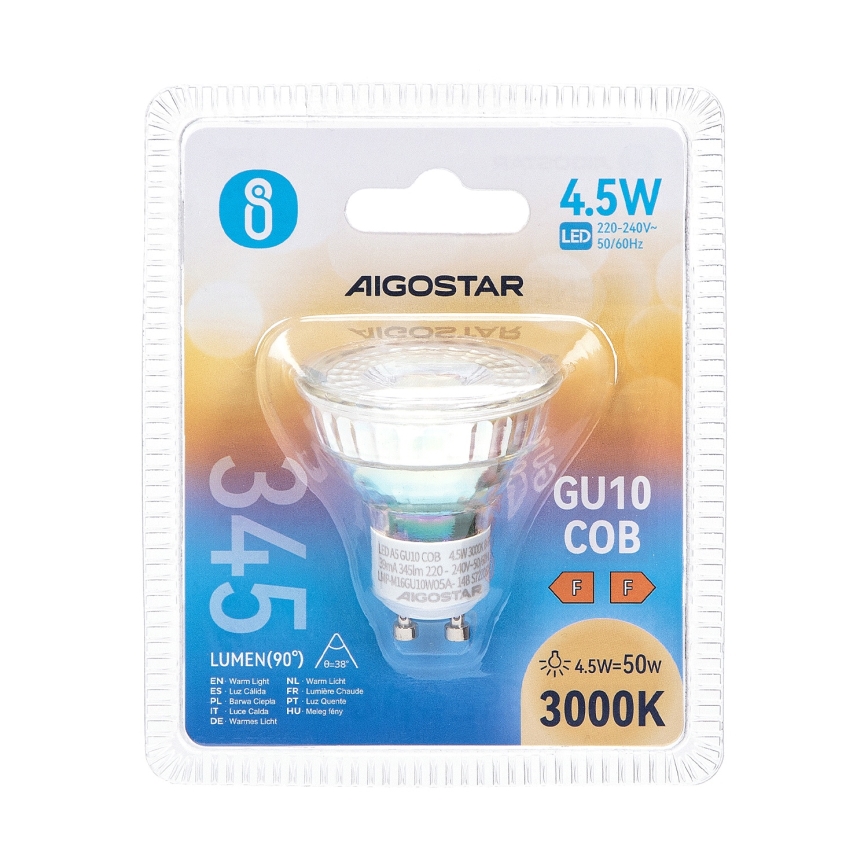 LED Žiarovka GU10/4,5W/230V 3000K - Aigostar