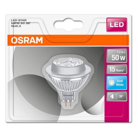LED Žiarovka GU5,3/MR16/7,2W/12V 4000K - Osram