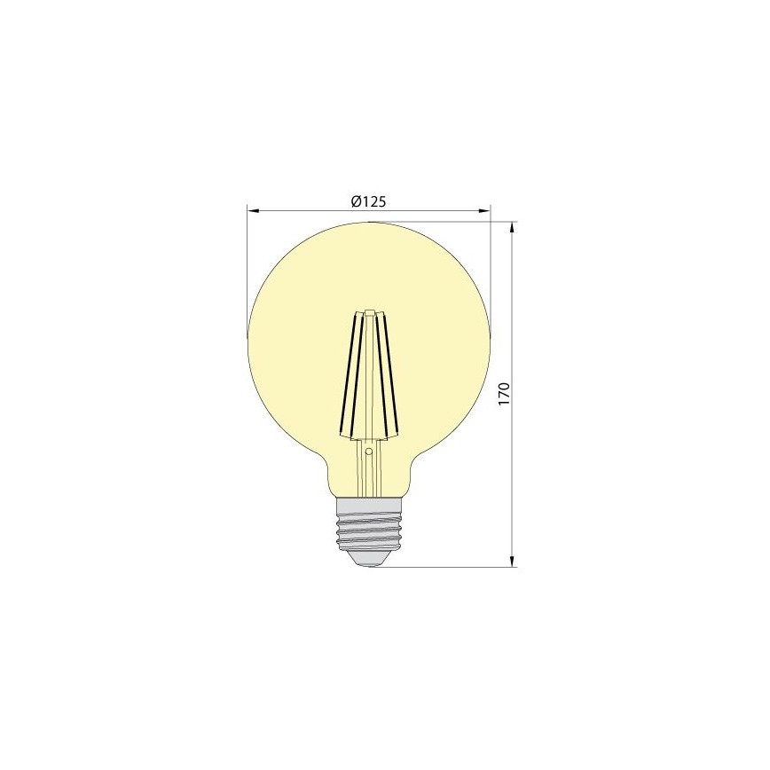 LED Žiarovka LEDSTAR AMBER G125 E27/8W/230V 2200K