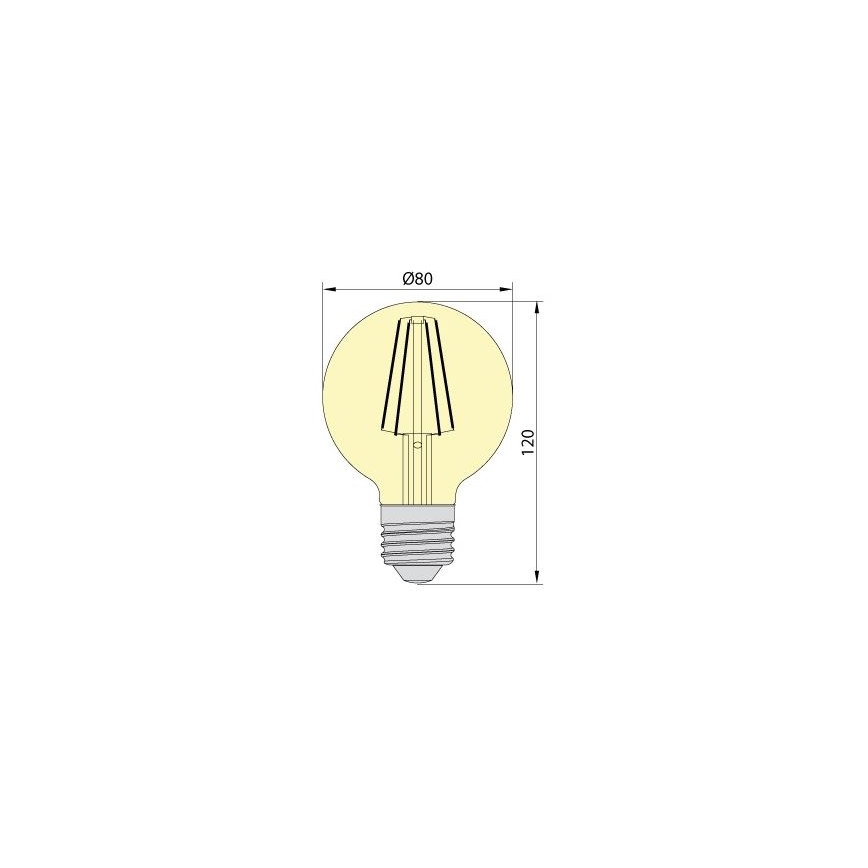 LED Žiarovka LEDSTAR AMBER G80 E27/8W/230V 2200K