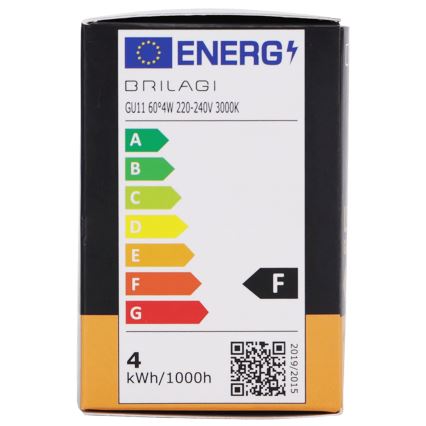 LED Žiarovka MR11 GU10/4W/230V 3000K 60° čierna - BRILAGI