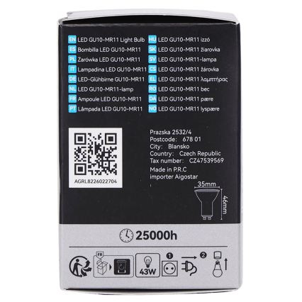 LED Žiarovka MR11 GU10/4W/230V 3000K 60° čierna - BRILAGI