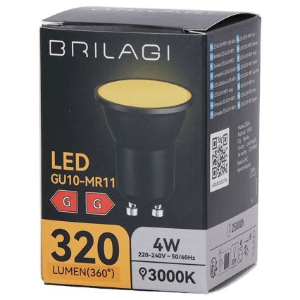 LED žiarovka MR11 GU10/4W/230V 3000K čierna - BRILAGI