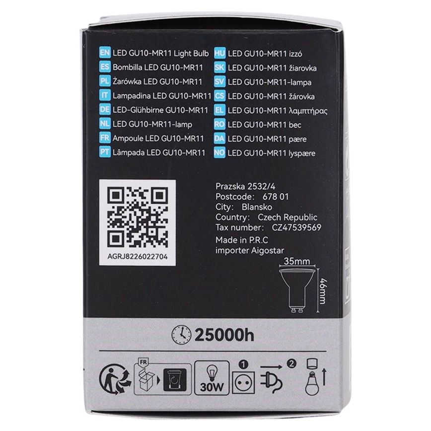 LED žiarovka MR11 GU10/4W/230V 3000K čierna - BRILAGI