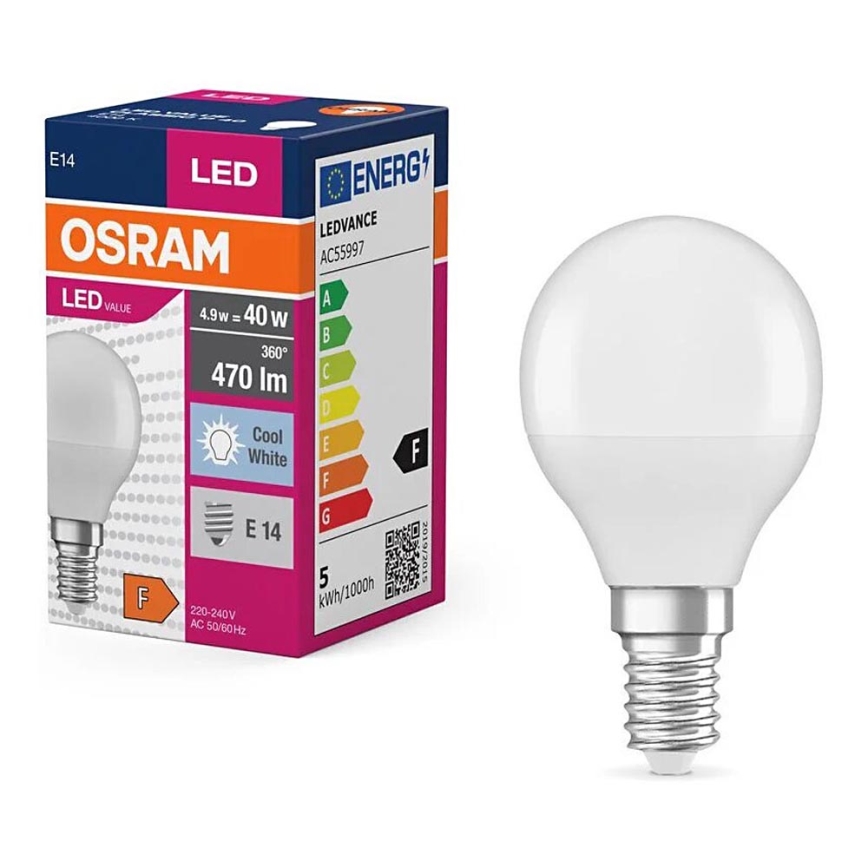 LED Žiarovka P40 E14/4,9W/230V 4000K - Osram