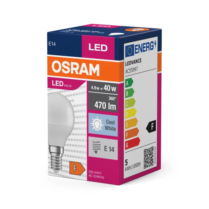 LED Žiarovka P40 E14/4,9W/230V 4000K - Osram