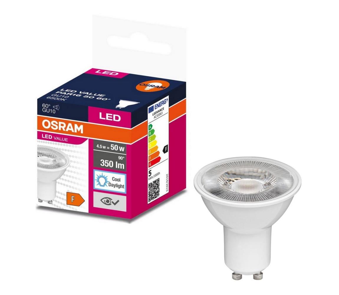 LED Žiarovka PAR16 GU10/4,5W/230V 6500K 60° - Osram 4058075599239