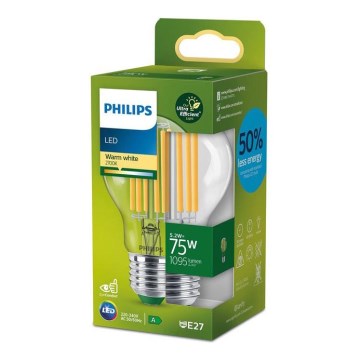 LED Žiarovka Philips A60 E27/5,2W/230V 2700K