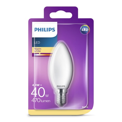 LED Žiarovka Philips B35 E14/4,3W/230V 2700K