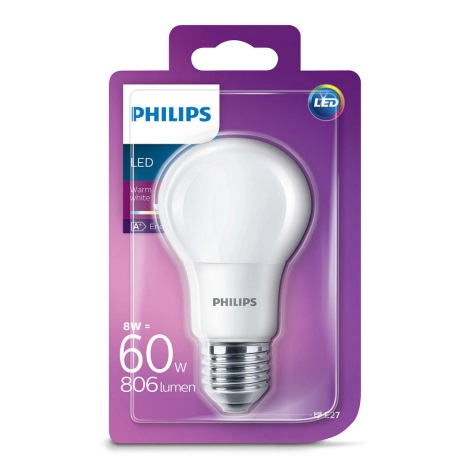 LED Žiarovka Philips E27/8W/230V 2700K
