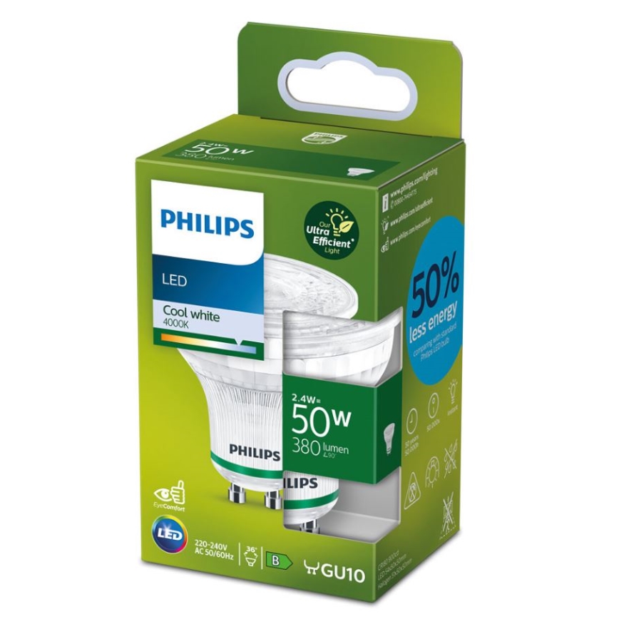 LED Žiarovka Philips GU10/2,4W/230V 4000K