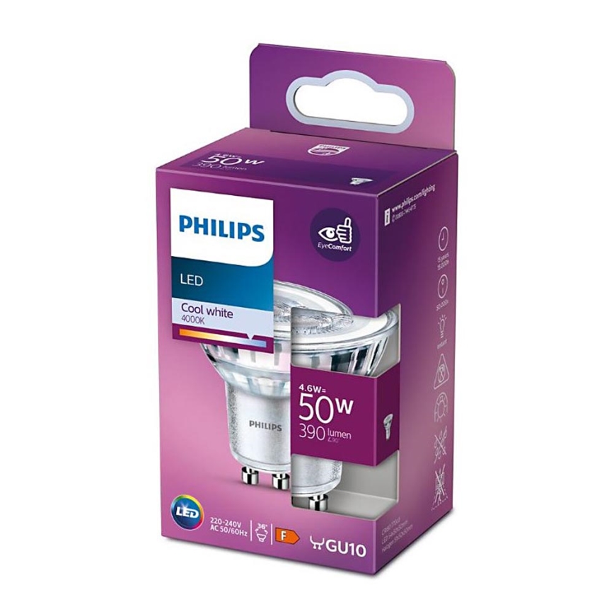 LED Žiarovka Philips GU10/4,6W/230V 4000K