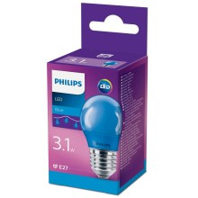 LED Žiarovka  Philips P45 E27/3,1W/230V modrá