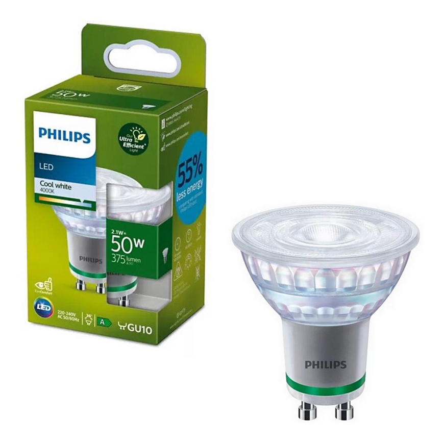 LED Žiarovka Philips PAR16 GU10/2,1W/230V 4000K