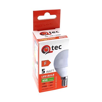 LED Žiarovka Qtec P45 E14/5W/230V 2700K