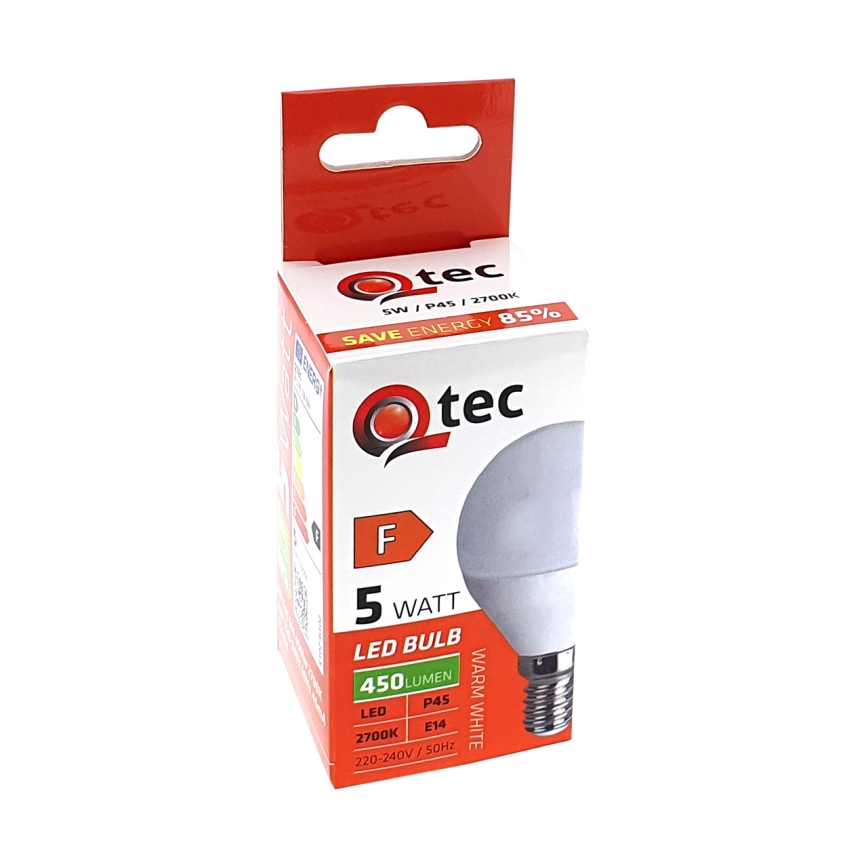 LED Žiarovka Qtec P45 E14/5W/230V 2700K