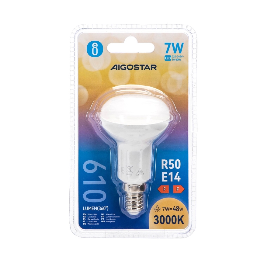 LED Žiarovka R50 E14/7W/230V 3000K - Aigostar