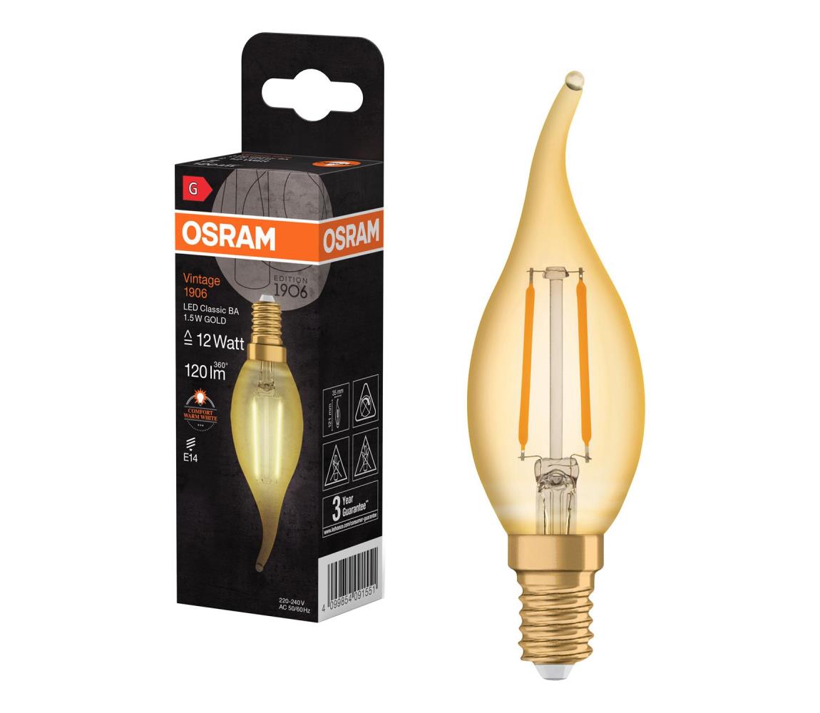 LED žiarovka retro filament E14/1,5W/230V 2400K - Osram 4099854091551