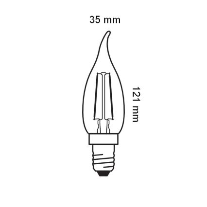 LED žiarovka retro filament E14/1,5W/230V 2400K - Osram