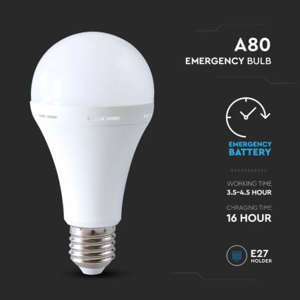 LED Žiarovka s núdzovým režimom A80 E27/12W/230V 4000K