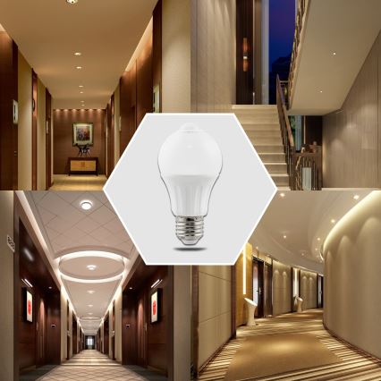 LED Žiarovka s pohybovým a súmrakovým senzorom A60 E27/6W/230V 3000K - Aigostar