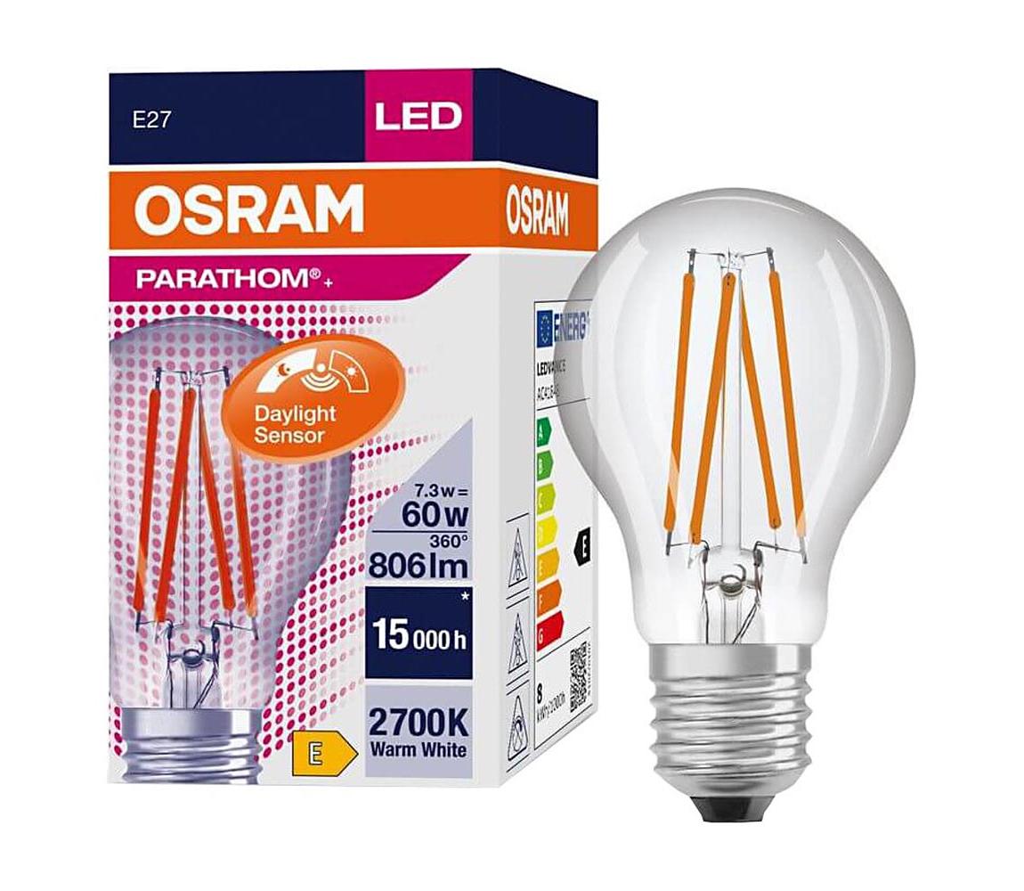 LED Žiarovka so senzorom súmraku CLASSIC FILAMENT A60 E27/7,3W/230V 2700K -Osram 4058075762015