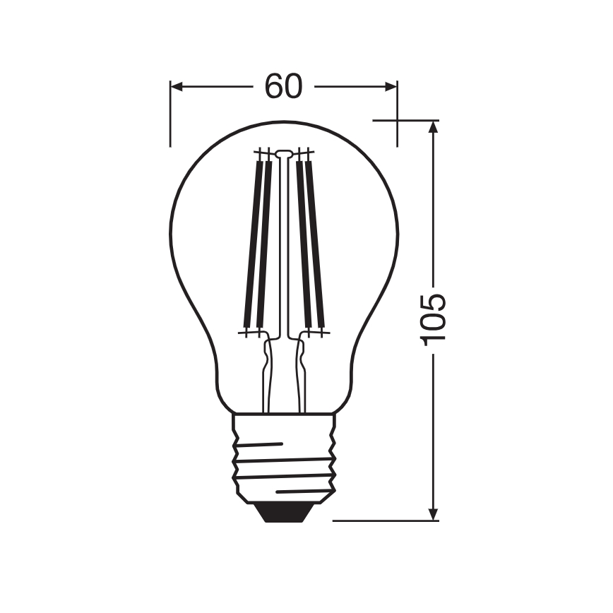 LED žiarovka so súmrakovým senzorom CLASSIC FILAMENT A60 E27/7,3W/230V 2700K - Osram
