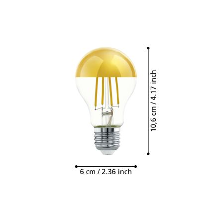 LED Žiarovka so zrkadlovým vrchlíkom A60 E27/7,3W/230V 2700K - Eglo 110031